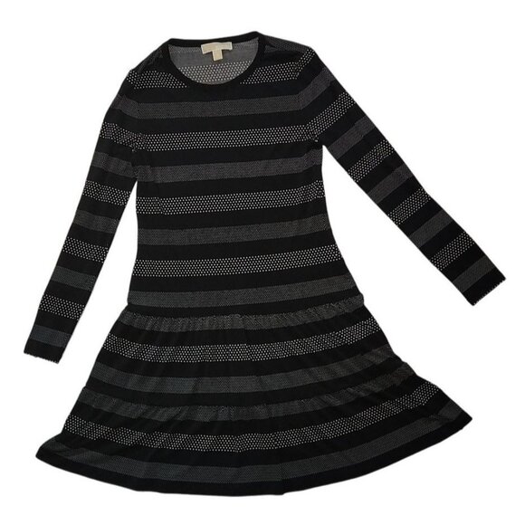 Michael Kors Womens Black & White Striped Polka Dot Dress Size Medium - Picture 2 of 7